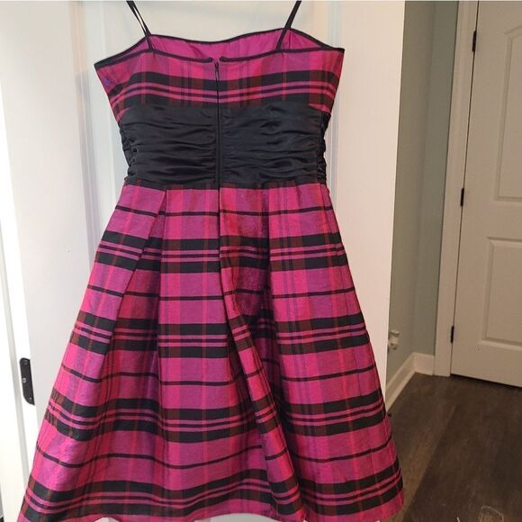 Morgan & Co Pink Plaid Taffeta Y2k Dress - Picture 11 of 14